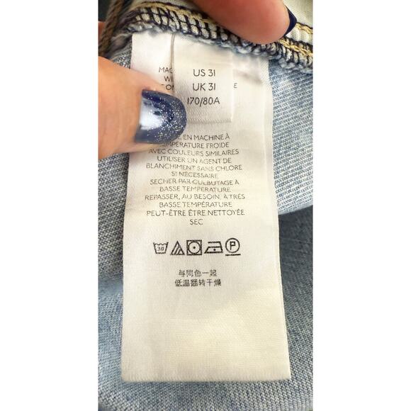 Free People We Free Womens Light Wash Blue Jeans Denim Straight Leg 31 Classic - Picture 8 of 10